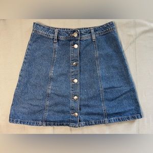 High-rise Denim Skirt with buttons